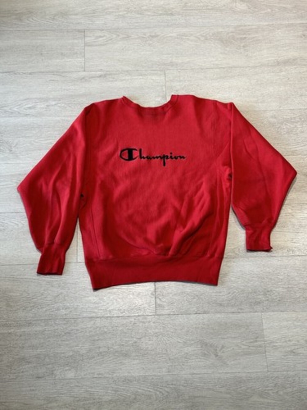 Vintage 90s Champion Reverse Weave Crewneck Sweatshirt Red Spell Out Size Large